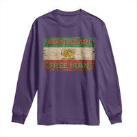 Iran Azadi Lion Sun Sword Flag Free Iran Revolution Long Sleeve Shirt