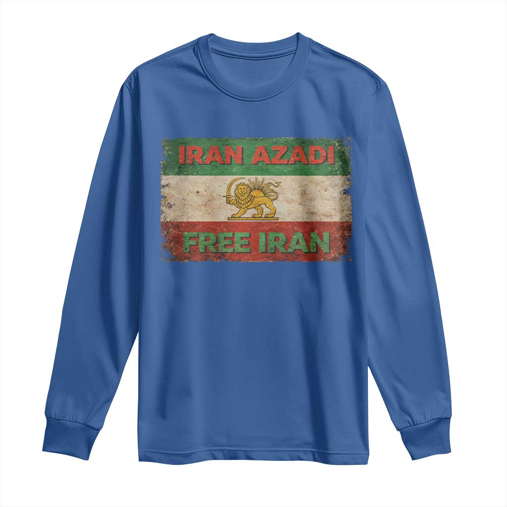 Iran Azadi Lion Sun Sword Flag Free Iran Revolution Long Sleeve Shirt