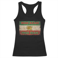 Iran Azadi Lion Sun Sword Flag Free Iran Revolution Racerback Tank Top