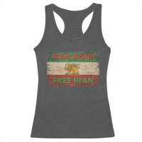 Iran Azadi Lion Sun Sword Flag Free Iran Revolution Racerback Tank Top