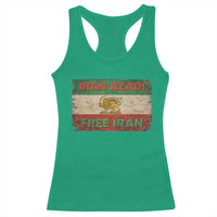 Iran Azadi Lion Sun Sword Flag Free Iran Revolution Racerback Tank Top