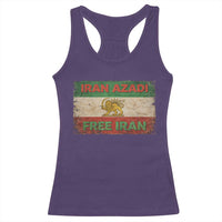 Iran Azadi Lion Sun Sword Flag Free Iran Revolution Racerback Tank Top