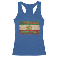 Iran Azadi Lion Sun Sword Flag Free Iran Revolution Racerback Tank Top