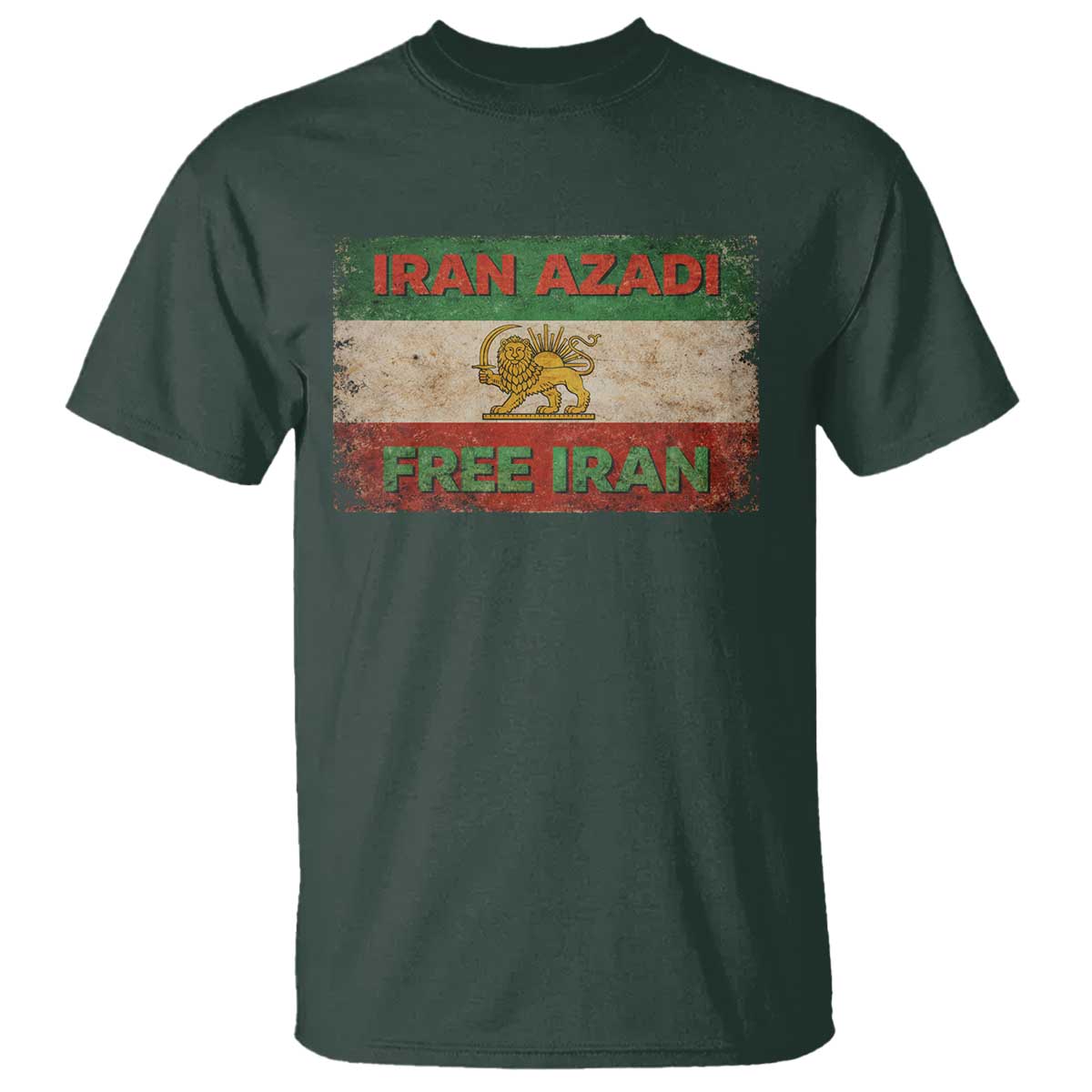 Iran Azadi Lion Sun Sword Flag Free Iran Revolution T Shirt