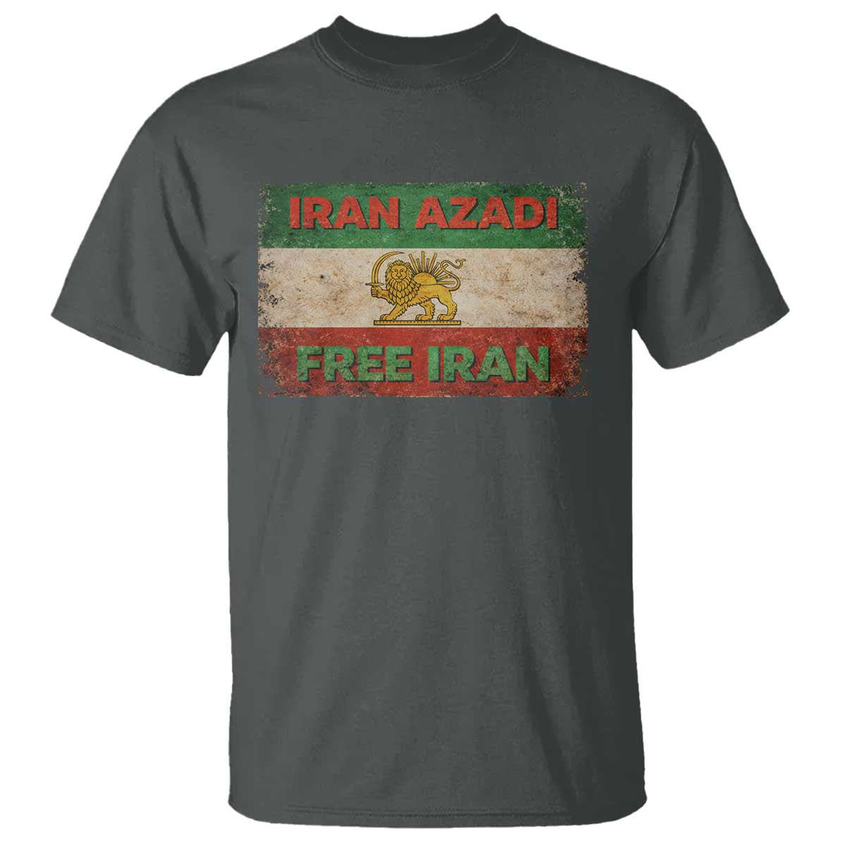Iran Azadi Lion Sun Sword Flag Free Iran Revolution T Shirt