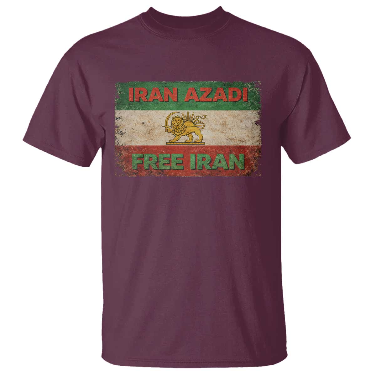 Iran Azadi Lion Sun Sword Flag Free Iran Revolution T Shirt