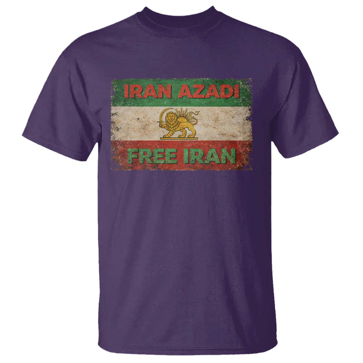 Iran Azadi Lion Sun Sword Flag Free Iran Revolution T Shirt