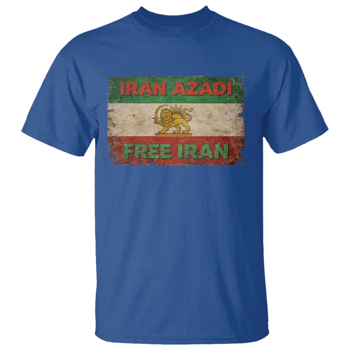 Iran Azadi Lion Sun Sword Flag Free Iran Revolution T Shirt