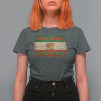 Iran Azadi Lion Sun Sword Flag Free Iran Revolution T Shirt For Women