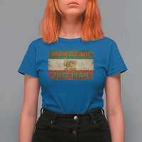 Iran Azadi Lion Sun Sword Flag Free Iran Revolution T Shirt For Women