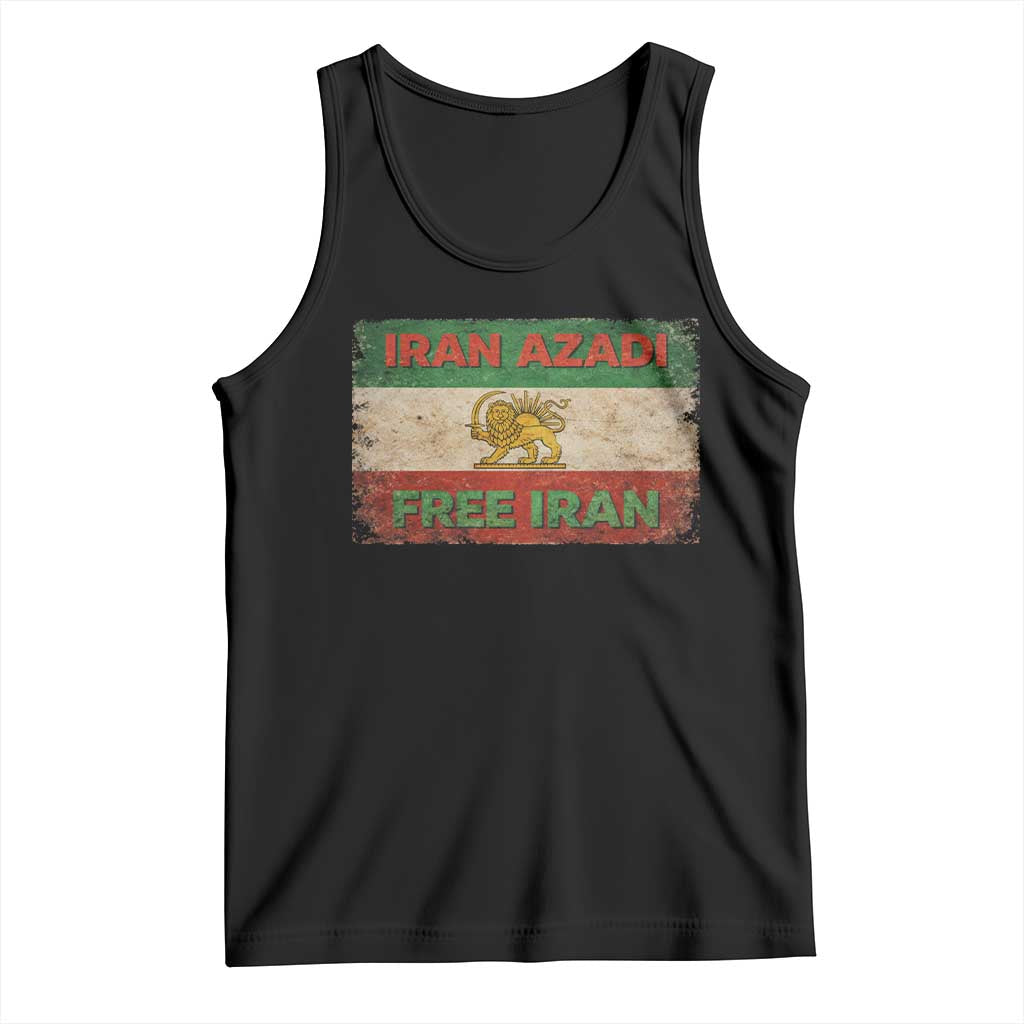 Iran Azadi Lion Sun Sword Flag Free Iran Revolution Tank Top