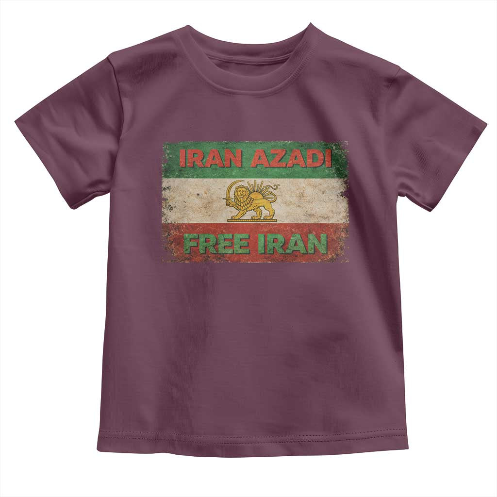 Iran Azadi Lion Sun Sword Flag Free Iran Revolution Toddler T Shirt