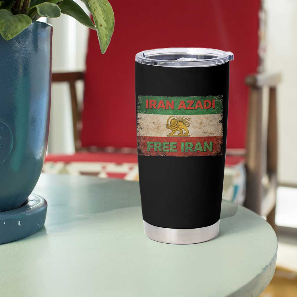 Iran Azadi Lion Sun Sword Flag Free Iran Revolution Tumbler Cup