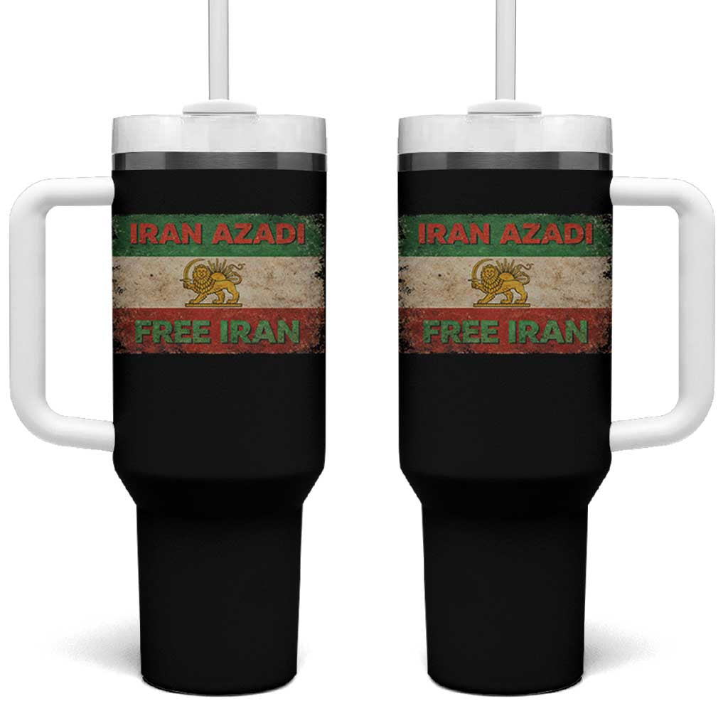 Iran Azadi Lion Sun Sword Flag Free Iran Revolution Tumbler With Handle