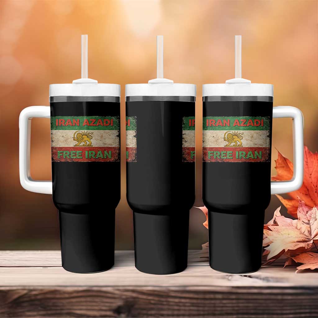 Iran Azadi Lion Sun Sword Flag Free Iran Revolution Tumbler With Handle