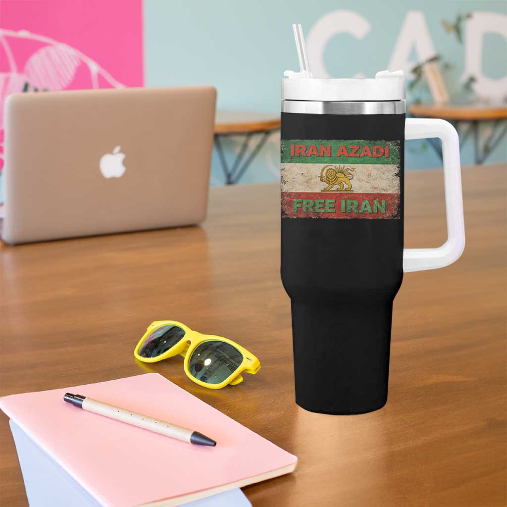 Iran Azadi Lion Sun Sword Flag Free Iran Revolution Tumbler With Handle