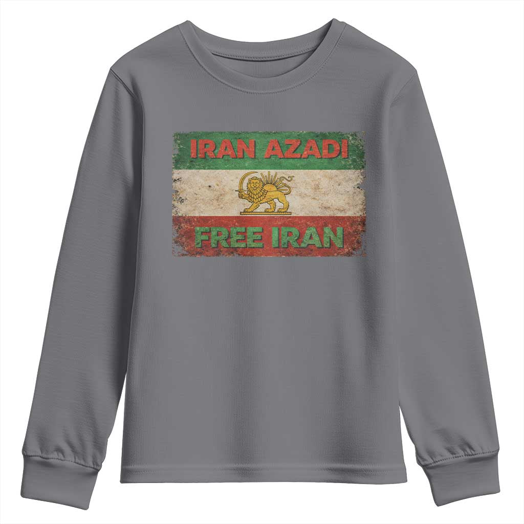 Iran Azadi Lion Sun Sword Flag Free Iran Revolution Youth Sweatshirt