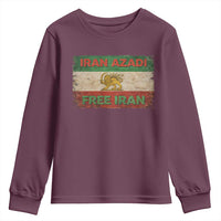 Iran Azadi Lion Sun Sword Flag Free Iran Revolution Youth Sweatshirt