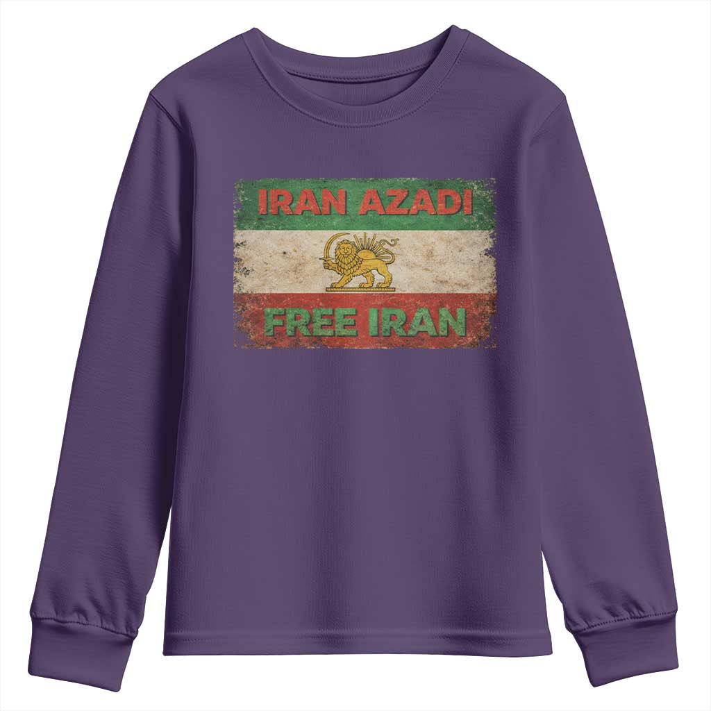 Iran Azadi Lion Sun Sword Flag Free Iran Revolution Youth Sweatshirt