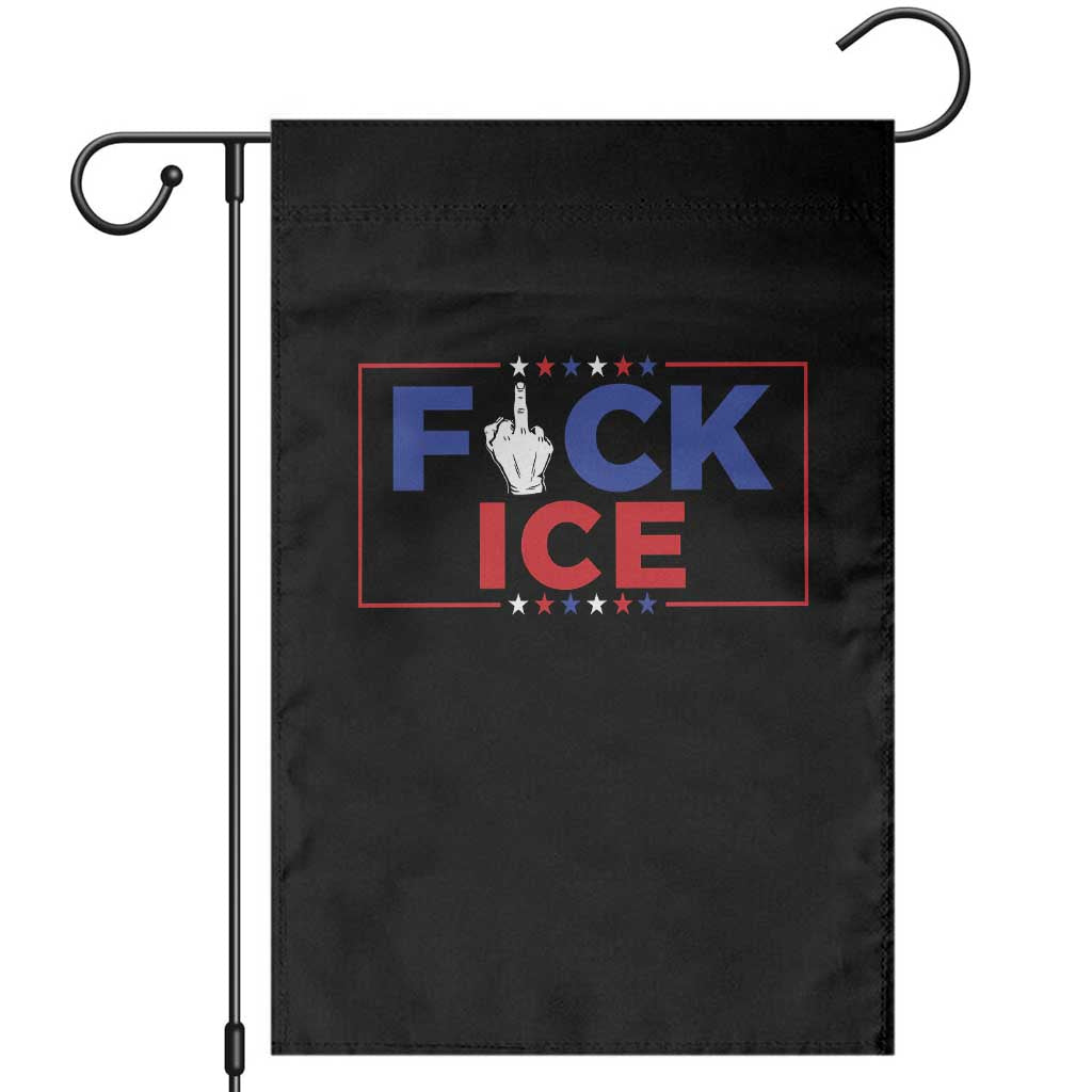 Funny Fck Ice Garden Flag Immigration Activist Anti Deportation Middle Finger Graphic
