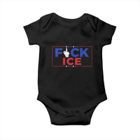 Funny Fck Ice Baby Onesie Immigration Activist Anti Deportation Middle Finger Graphic