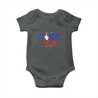 Funny Fck Ice Baby Onesie Immigration Activist Anti Deportation Middle Finger Graphic