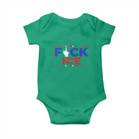 Funny Fck Ice Baby Onesie Immigration Activist Anti Deportation Middle Finger Graphic
