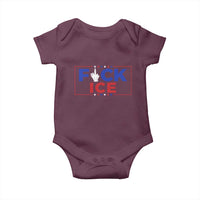 Funny Fck Ice Baby Onesie Immigration Activist Anti Deportation Middle Finger Graphic