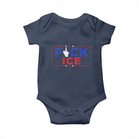 Funny Fck Ice Baby Onesie Immigration Activist Anti Deportation Middle Finger Graphic