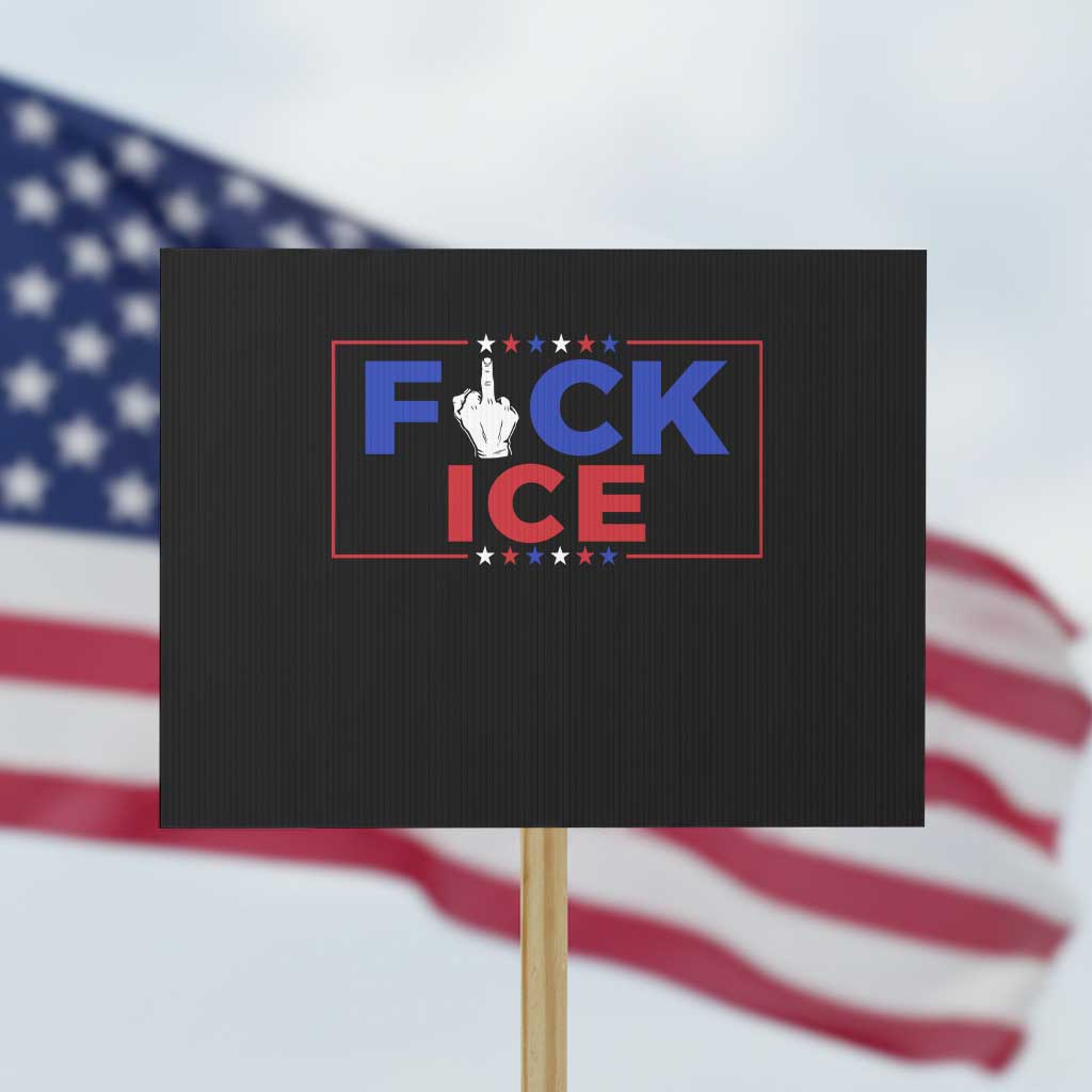 Funny Fck Ice Protest Sign Immigration Activist Anti Deportation Middle Finger Graphic
