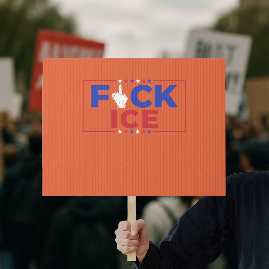 Funny Fck Ice Protest Sign Immigration Activist Anti Deportation Middle Finger Graphic