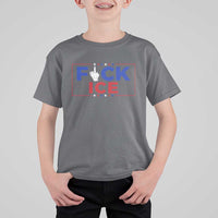 Funny Fck Ice T Shirt For Kid Immigration Activist Anti Deportation Middle Finger Graphic