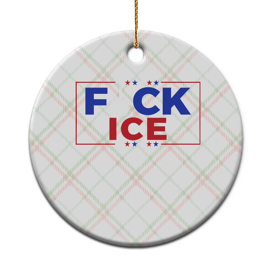 Funny Fck Ice Ceramic Ornament Immigration Activist Anti Deportation Middle Finger Graphic
