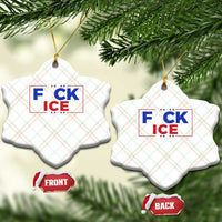 Funny Fck Ice Ceramic Ornament Immigration Activist Anti Deportation Middle Finger Graphic