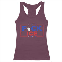 Funny Fck Ice Racerback Tank Top Immigration Activist Anti Deportation Middle Finger Graphic
