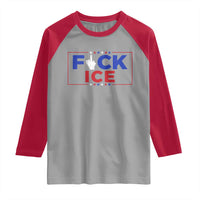 Funny Fck Ice Raglan Shirt Immigration Activist Anti Deportation Middle Finger Graphic