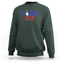 Funny Fck Ice Sweatshirt Immigration Activist Anti Deportation Middle Finger Graphic