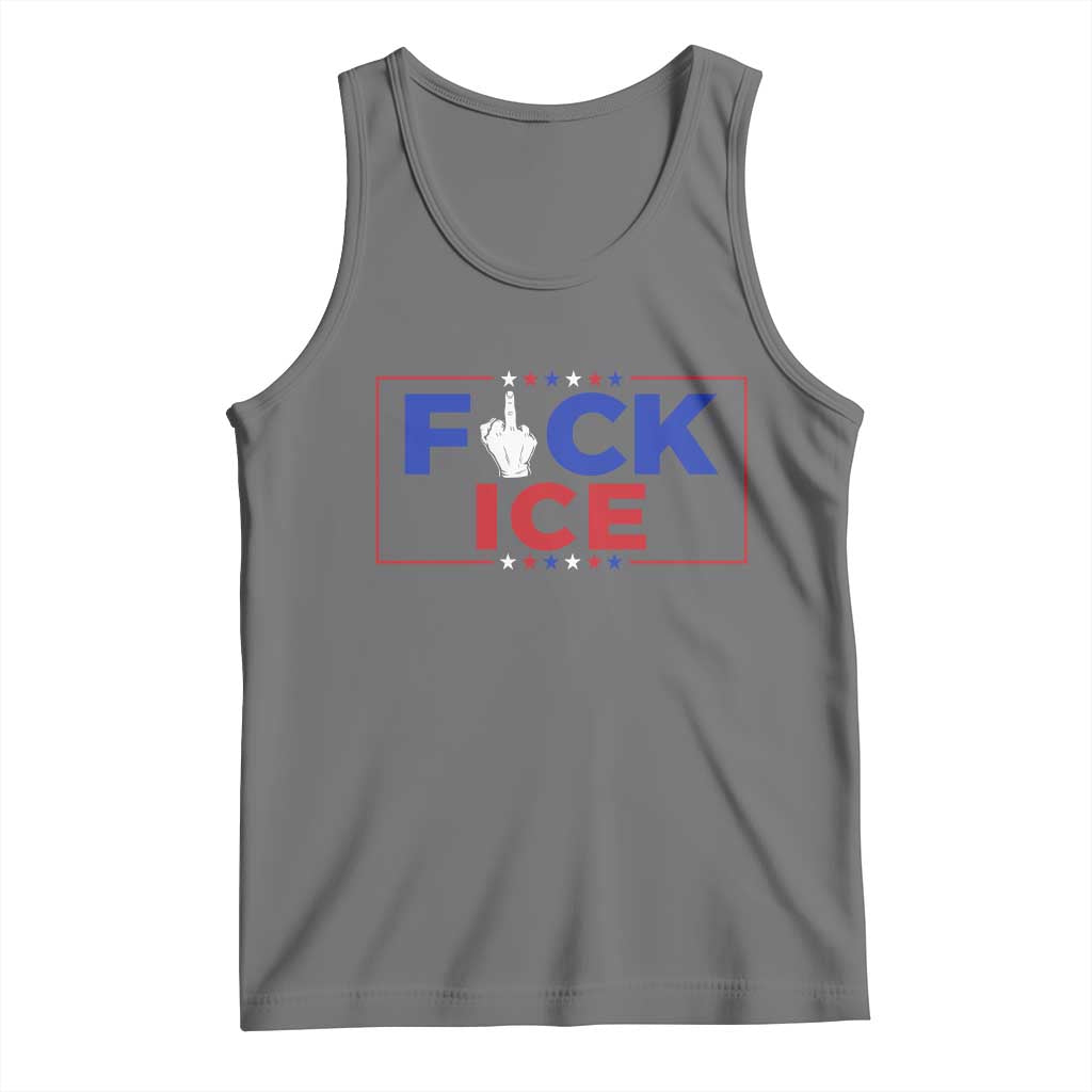 Funny Fck Ice Tank Top Immigration Activist Anti Deportation Middle Finger Graphic
