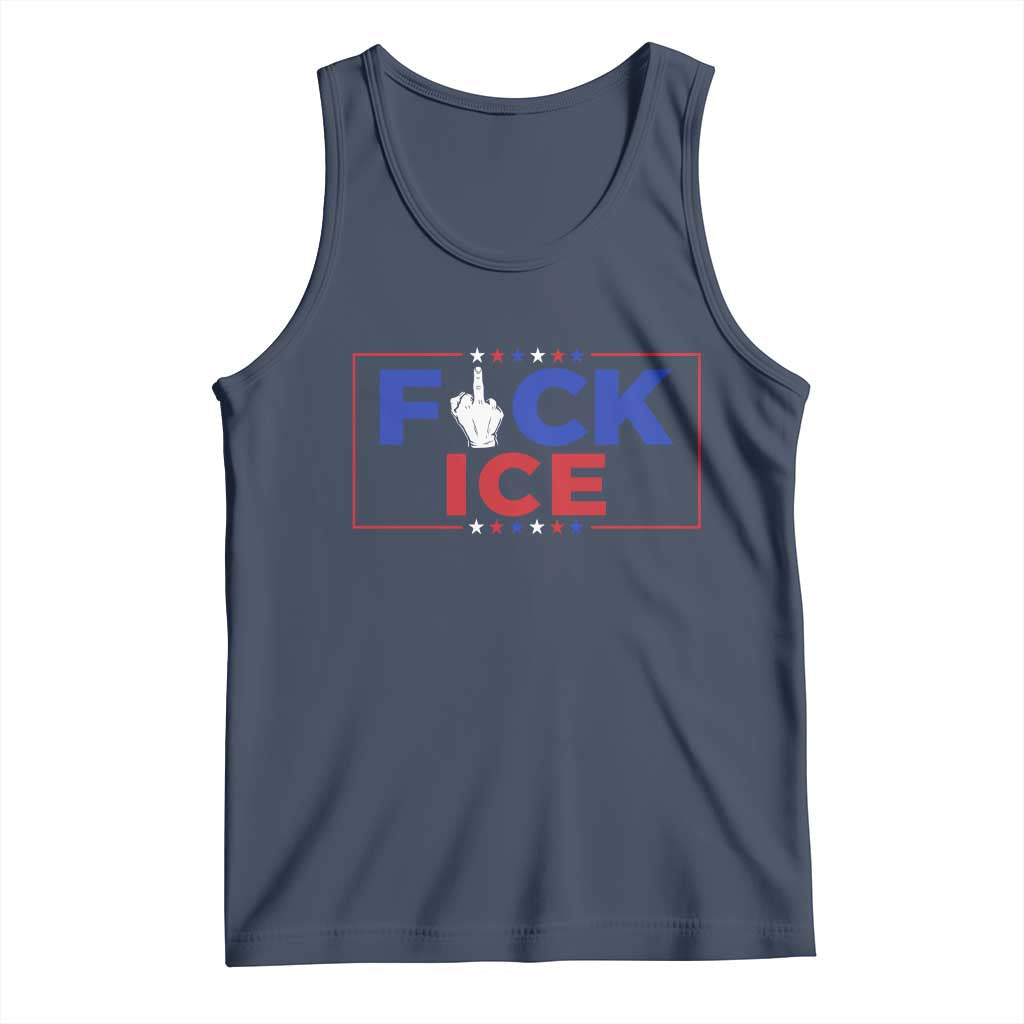 Funny Fck Ice Tank Top Immigration Activist Anti Deportation Middle Finger Graphic