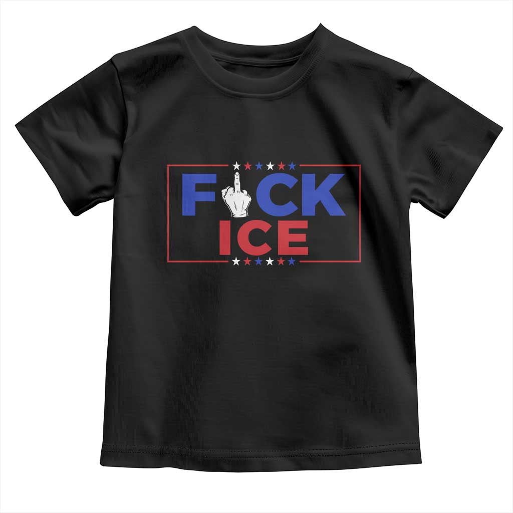 Funny Fck Ice Toddler T Shirt Immigration Activist Anti Deportation Middle Finger Graphic