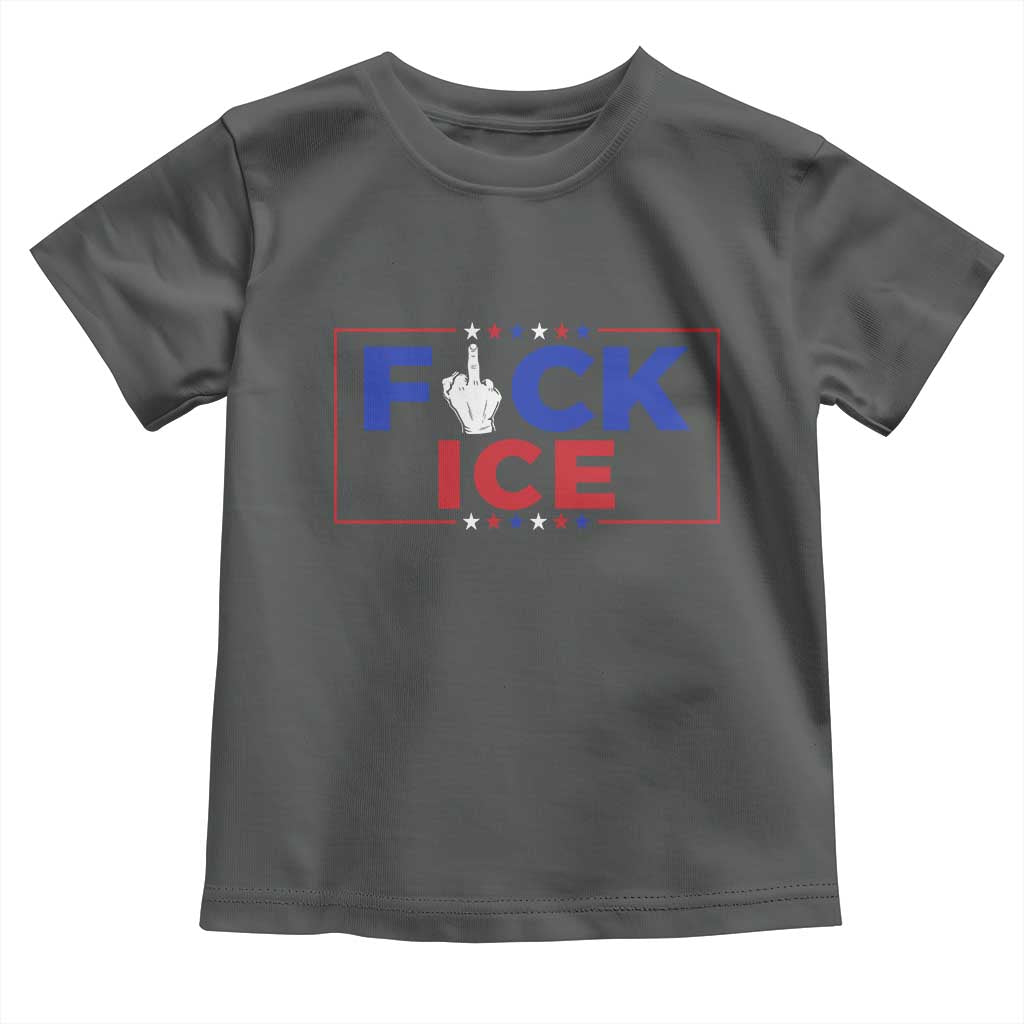 Funny Fck Ice Toddler T Shirt Immigration Activist Anti Deportation Middle Finger Graphic
