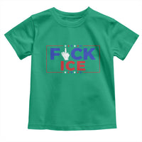 Funny Fck Ice Toddler T Shirt Immigration Activist Anti Deportation Middle Finger Graphic