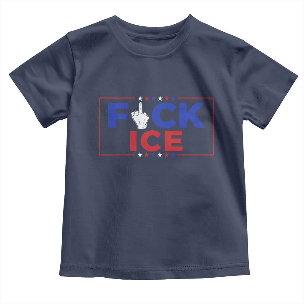 Funny Fck Ice Toddler T Shirt Immigration Activist Anti Deportation Middle Finger Graphic