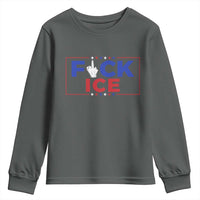 Funny Fck Ice Youth Sweatshirt Immigration Activist Anti Deportation Middle Finger Graphic