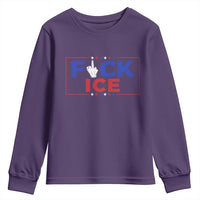 Funny Fck Ice Youth Sweatshirt Immigration Activist Anti Deportation Middle Finger Graphic