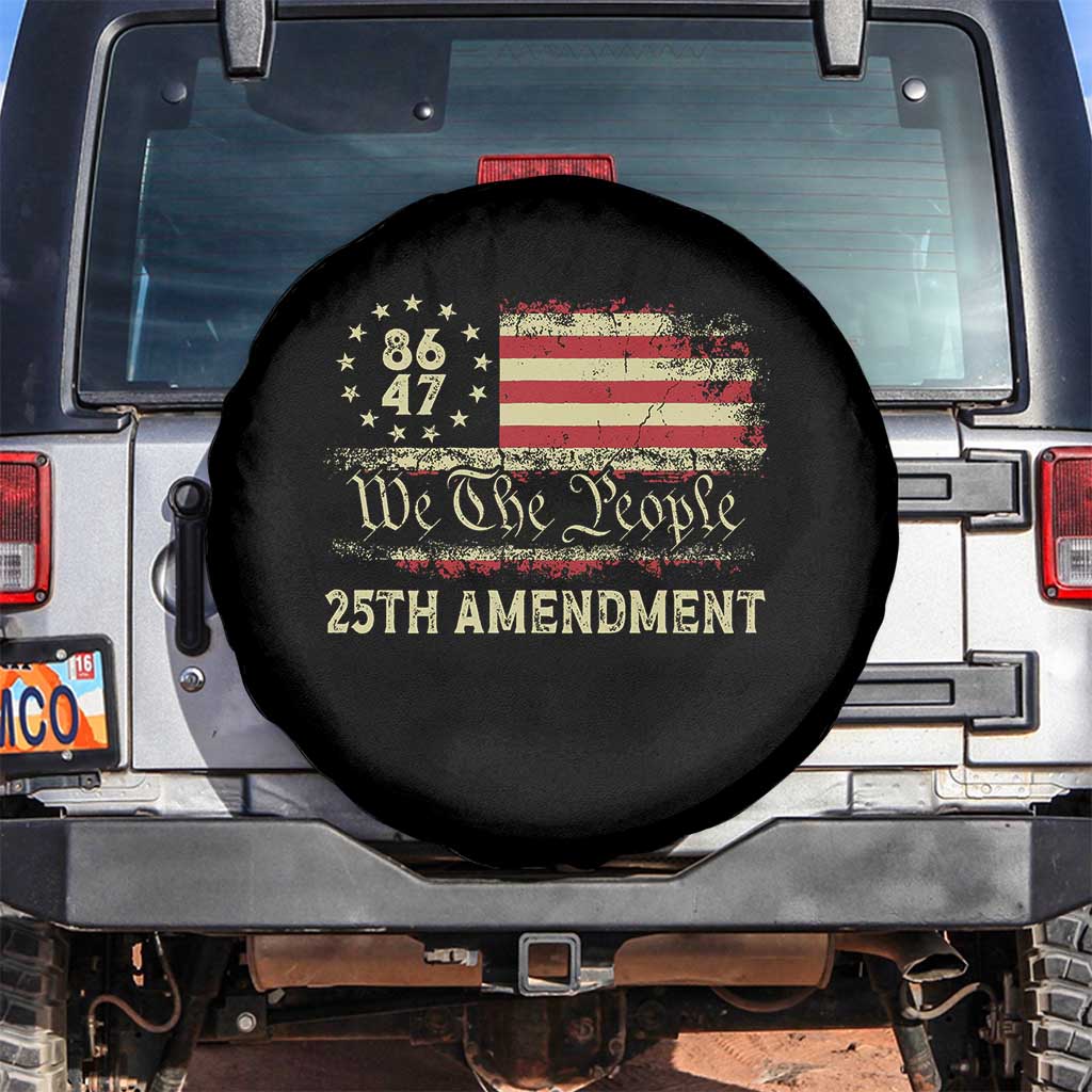 8647 Resist 25th Amendment Spare Tire Cover Vintage American Flag