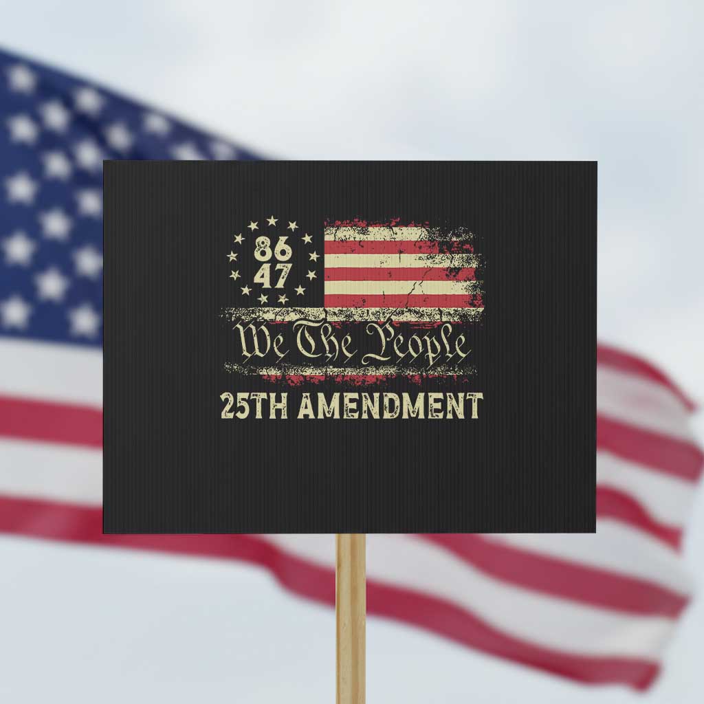 8647 Resist 25th Amendment Protest Sign Vintage American Flag