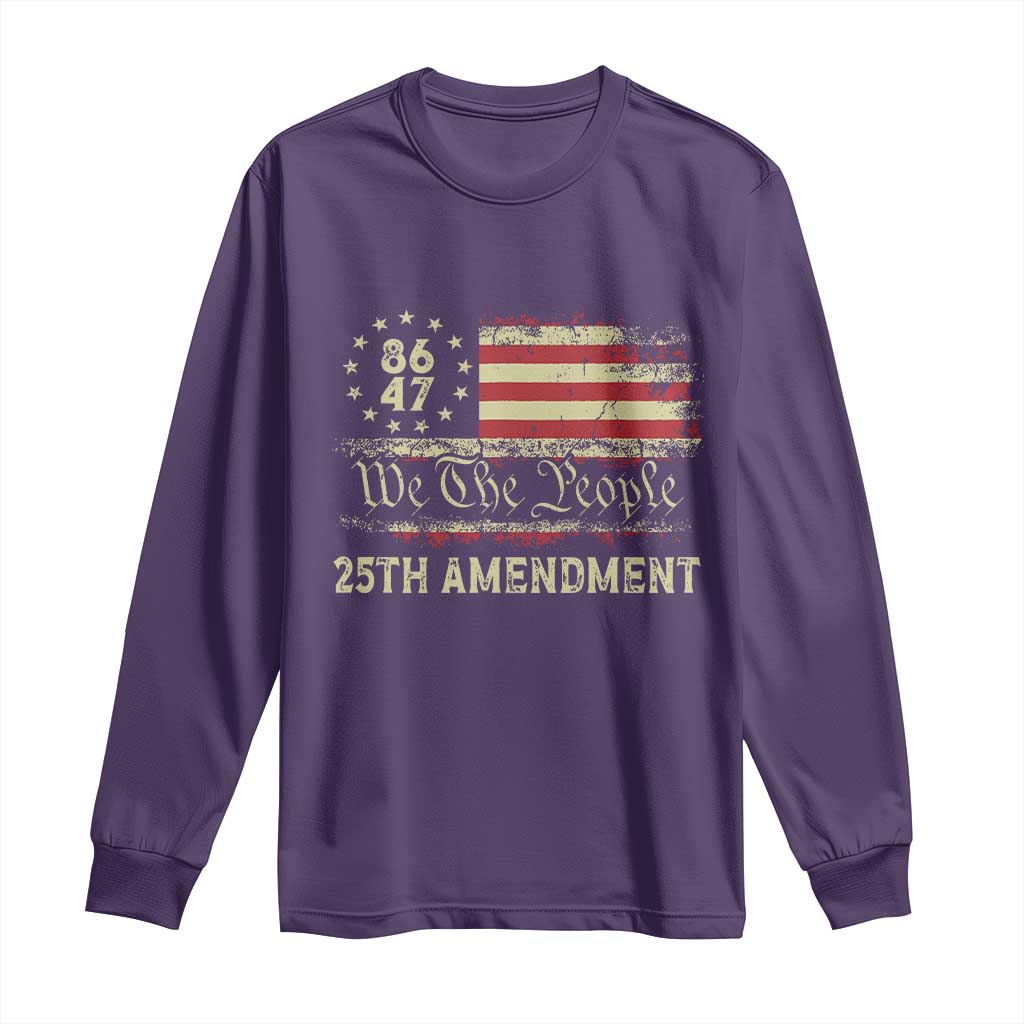 8647 Resist 25th Amendment Long Sleeve Shirt Vintage American Flag