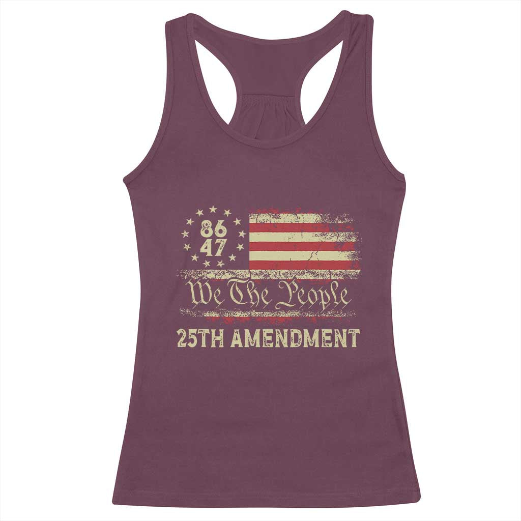 8647 Resist 25th Amendment Racerback Tank Top Vintage American Flag