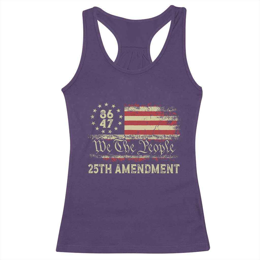 8647 Resist 25th Amendment Racerback Tank Top Vintage American Flag